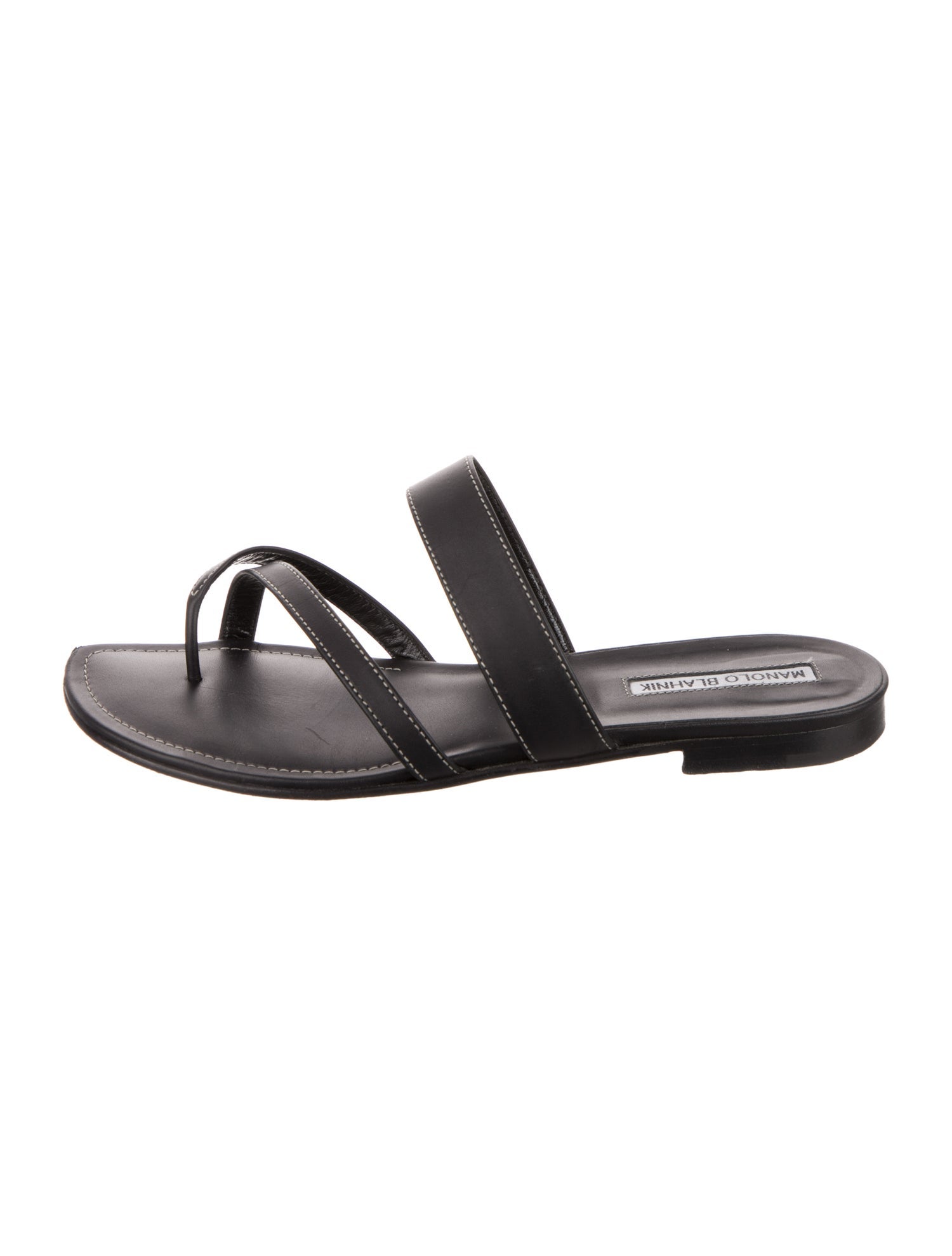 Manolo Blahnik Leather Slides