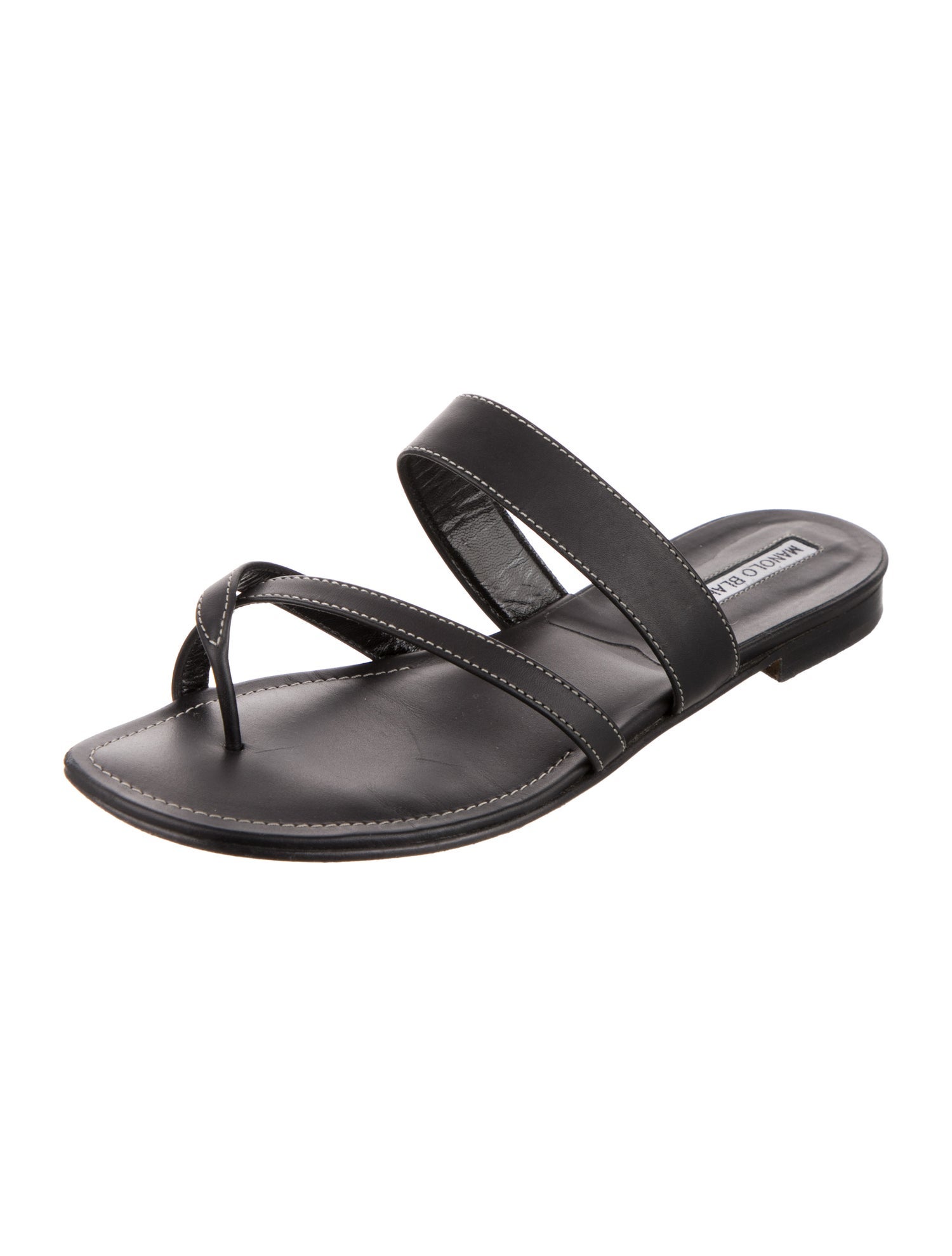 Manolo Blahnik Leather Slides