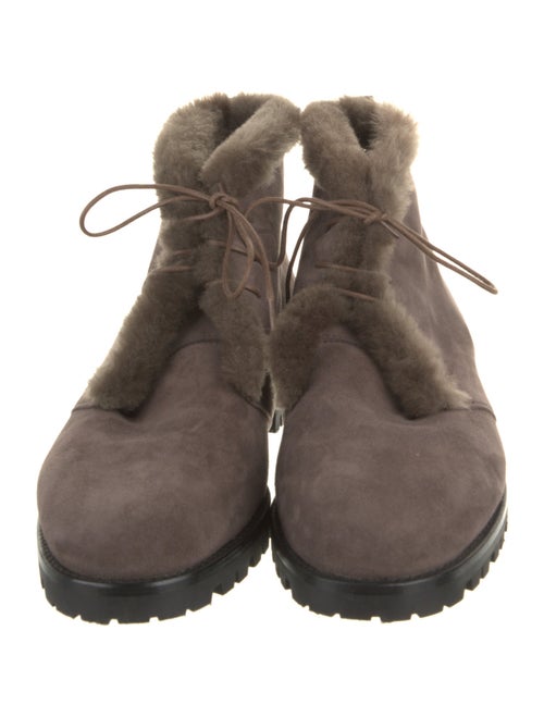 Manolo Blahnik Suede Lace-Up Boots