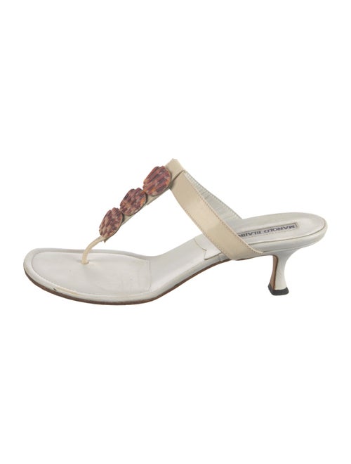Manolo Blahnik Leather T-Strap Sandals