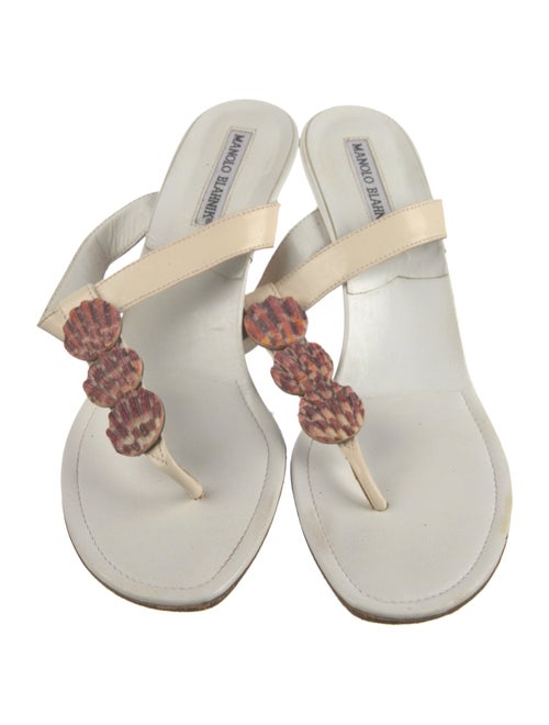 Manolo Blahnik Leather T-Strap Sandals