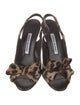 Manolo Blahnik Ponyhair Animal Print Slingback Pumps