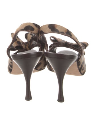 Manolo Blahnik Ponyhair Animal Print Slingback Pumps