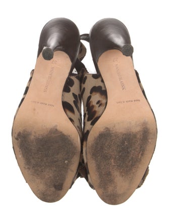Manolo Blahnik Ponyhair Animal Print Slingback Pumps