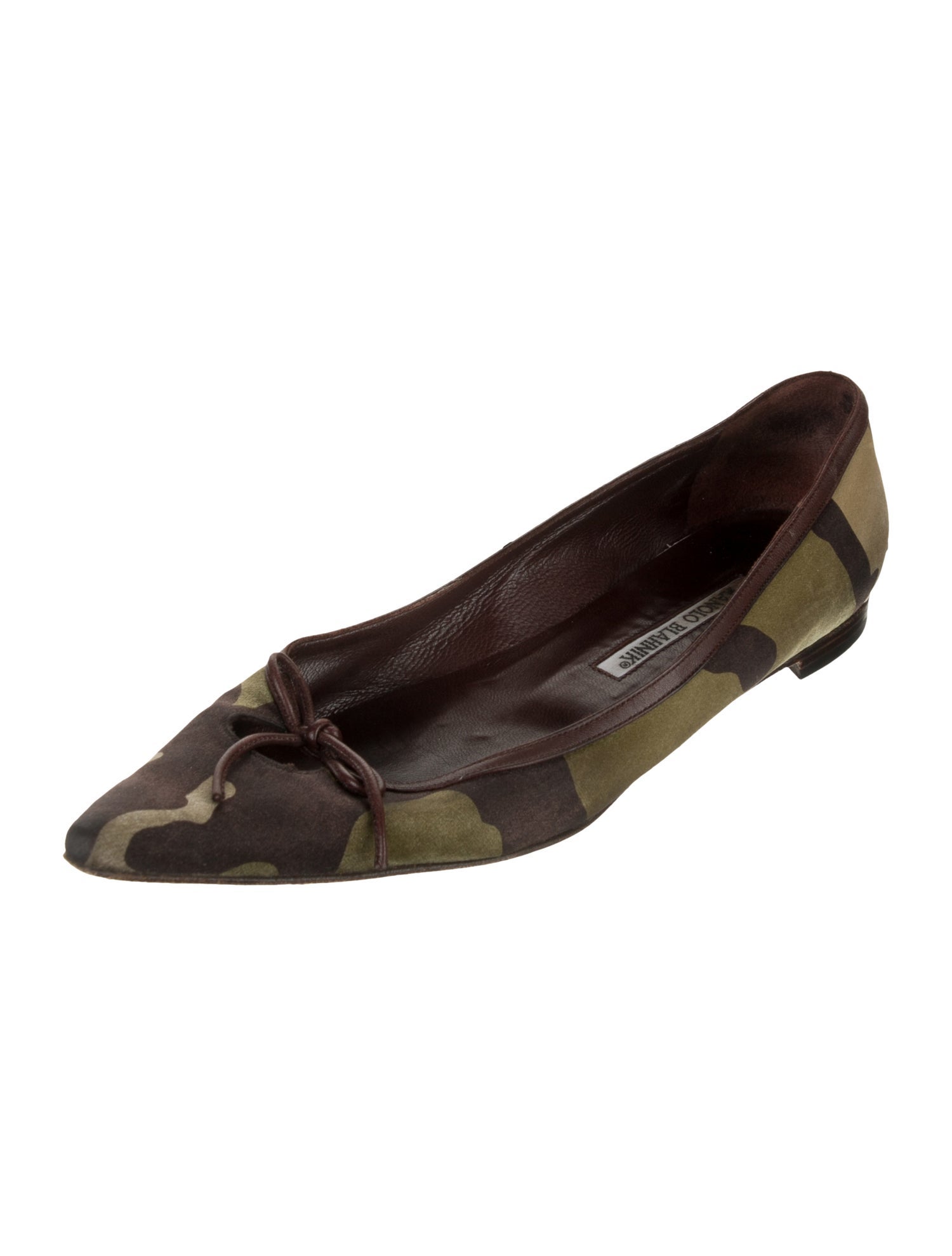 Manolo Blahnik Camouflage Print Ballet Flats