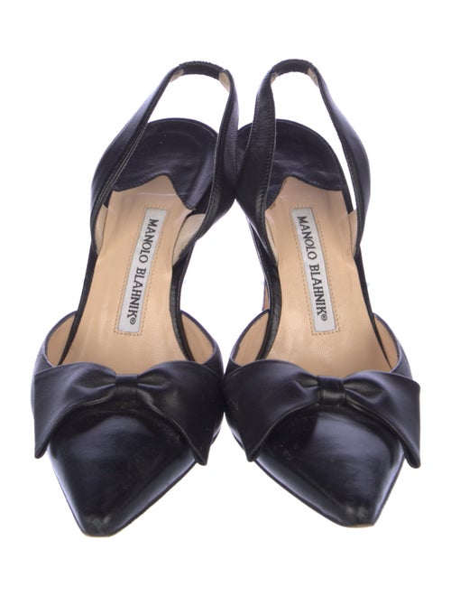 Manolo Blahnik Leather Slingback Pumps