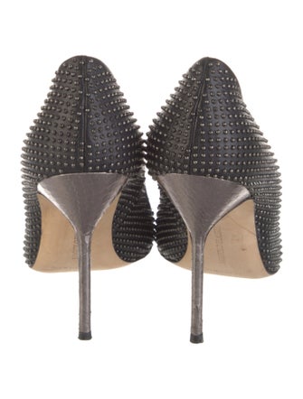 Manolo Blahnik Leather Studded Accents Pumps