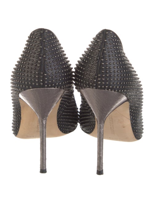 Manolo Blahnik Leather Studded Accents Pumps