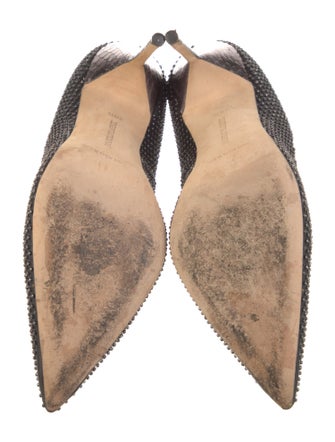 Manolo Blahnik Leather Studded Accents Pumps