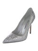 Manolo Blahnik Satin Crystal Embellishments Pumps
