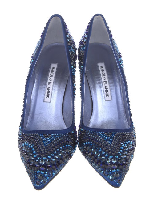 Manolo Blahnik Satin Printed Pumps