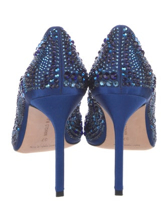 Manolo Blahnik Satin Printed Pumps