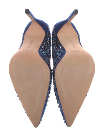 Manolo Blahnik Satin Printed Pumps