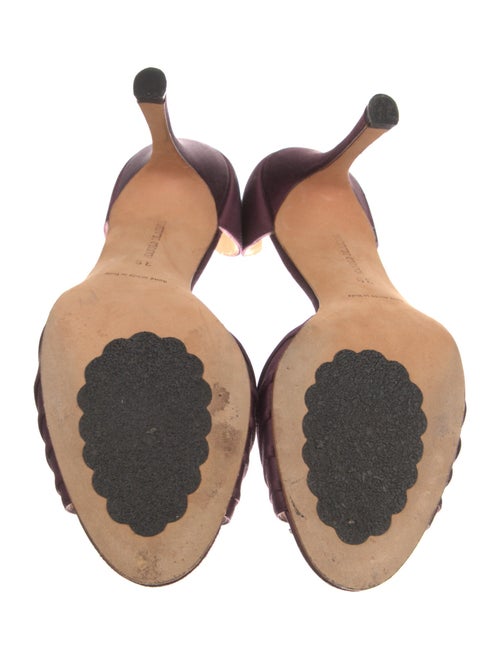 Manolo Blahnik Satin Crystal Embellishments Sandals