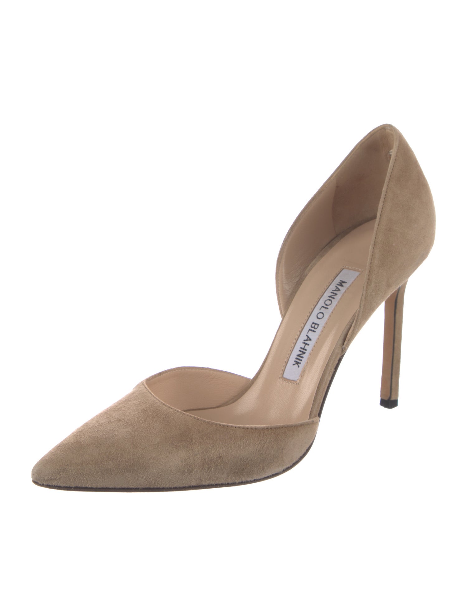 Manolo Blahnik Suede D'Orsay Pumps