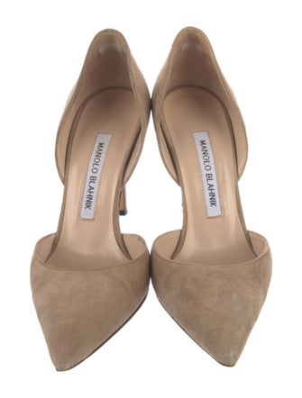 Manolo Blahnik Suede D'Orsay Pumps