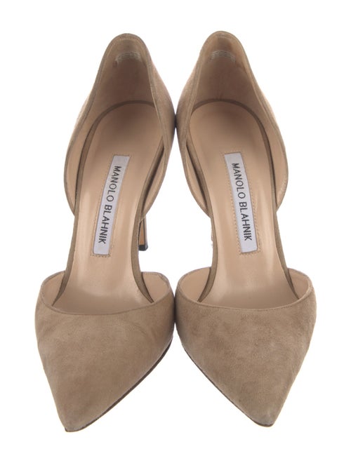Manolo Blahnik Suede D'Orsay Pumps