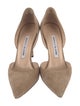 Manolo Blahnik Suede D'Orsay Pumps