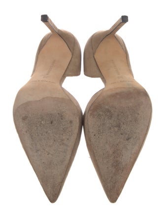 Manolo Blahnik Suede D'Orsay Pumps