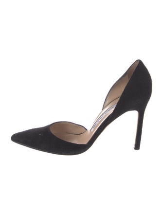Manolo Blahnik Suede D'Orsay Pumps