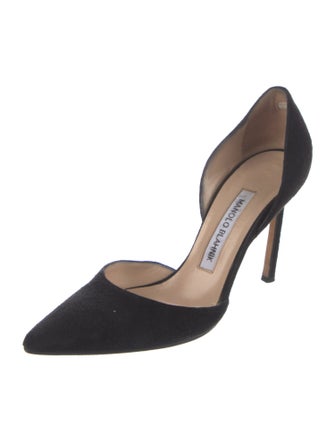 Manolo Blahnik Suede D'Orsay Pumps