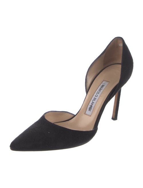 Manolo Blahnik Suede D'Orsay Pumps