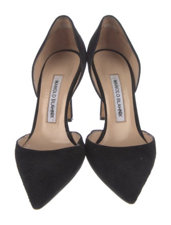 Manolo Blahnik Suede D'Orsay Pumps