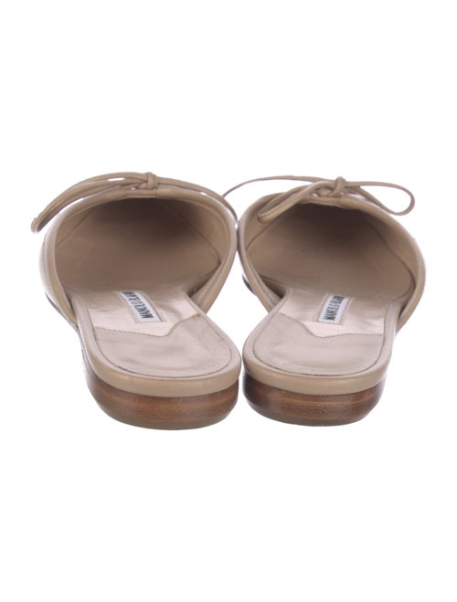 Manolo Blahnik Leather Bow Accents Mules