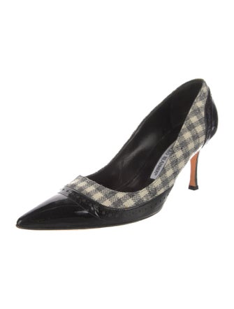 Manolo Blahnik Patent Leather Printed Pumps