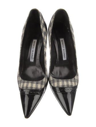 Manolo Blahnik Patent Leather Printed Pumps