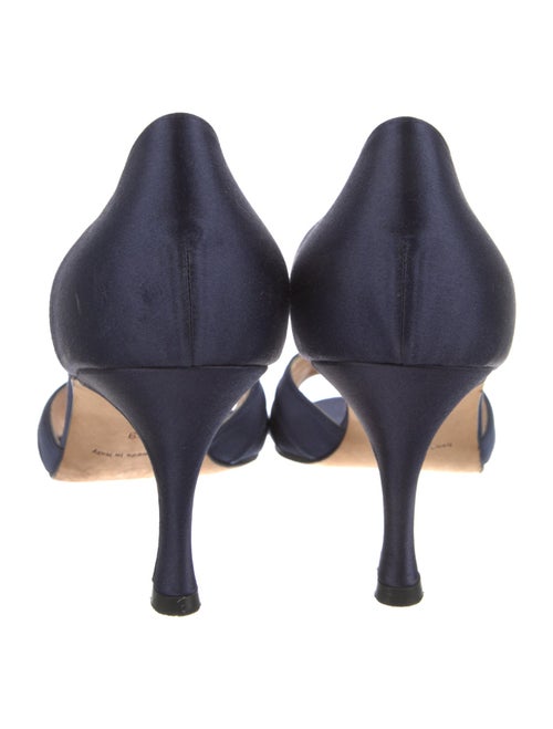 Manolo Blahnik Satin Crystal Embellishments Sandals