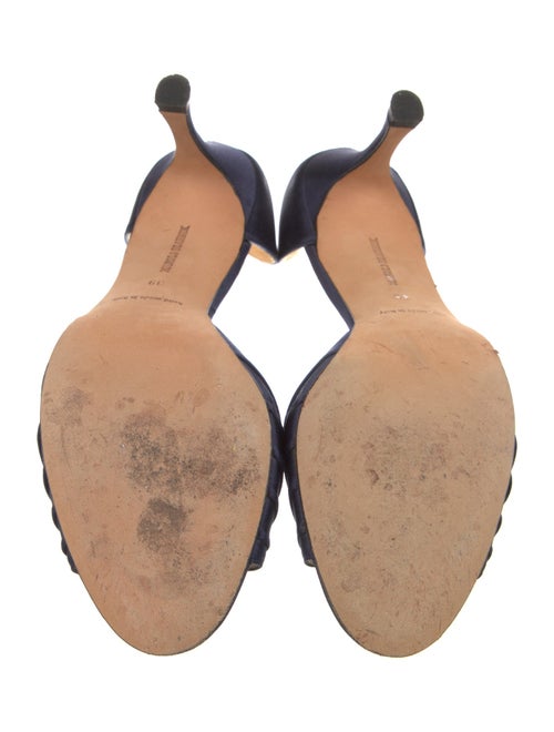 Manolo Blahnik Satin Crystal Embellishments Sandals