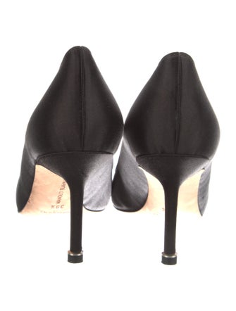 Manolo Blahnik Satin Crystal Embellishments Pumps