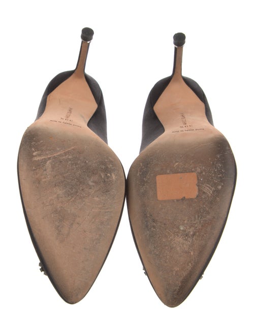 Manolo Blahnik Satin Crystal Embellishments Pumps