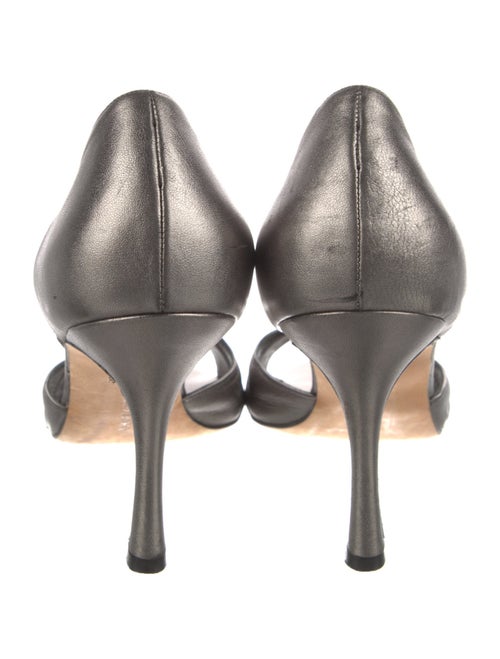 Manolo Blahnik Leather Crystal Embellishments Sandals