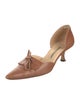 Manolo Blahnik Leather Bow Accents D'Orsay Pumps