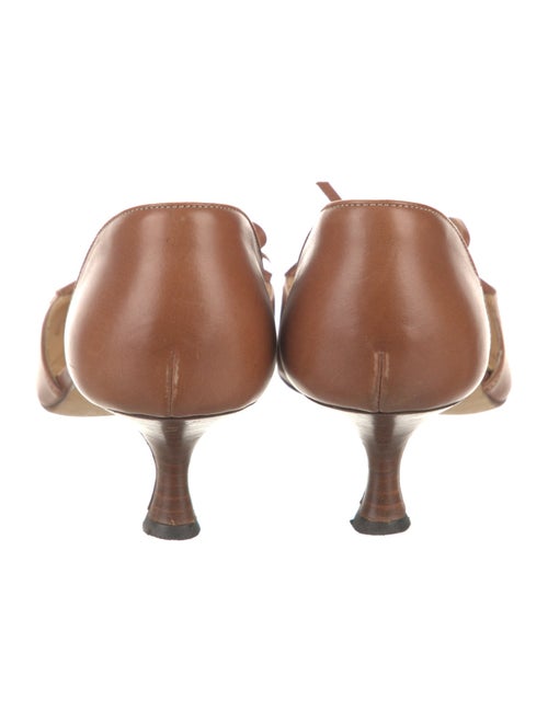 Manolo Blahnik Leather Bow Accents D'Orsay Pumps