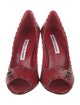 Manolo Blahnik Leather Studded Accents Pumps
