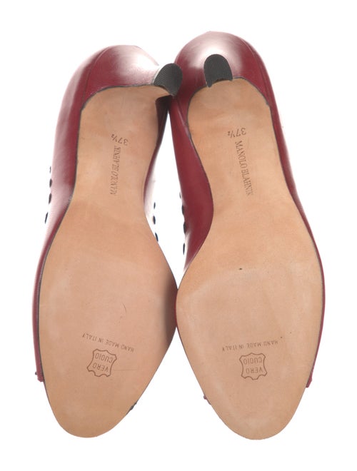 Manolo Blahnik Leather Studded Accents Pumps