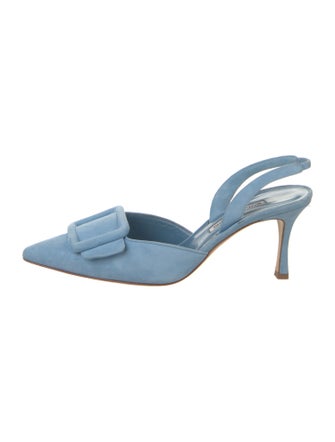 Manolo Blahnik Suede Slingback Sandals