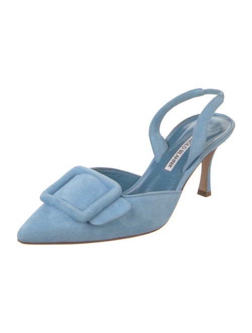 Manolo Blahnik Suede Slingback Sandals