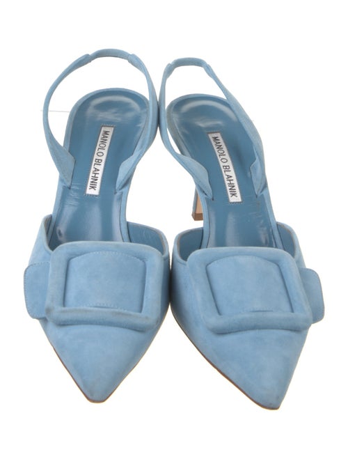 Manolo Blahnik Suede Slingback Sandals