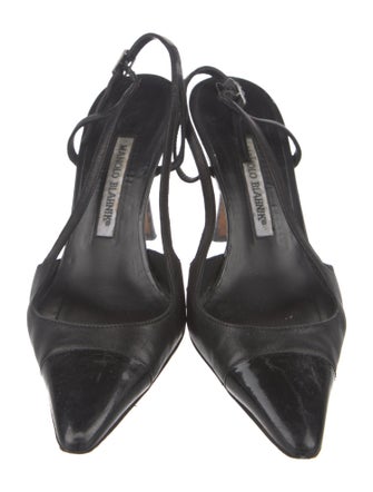 Manolo Blahnik Leather Slingback Pumps