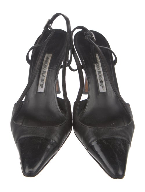 Manolo Blahnik Leather Slingback Pumps