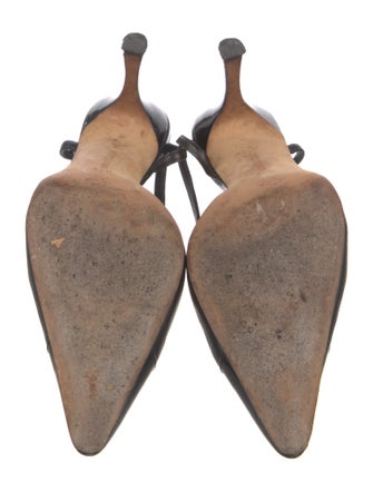 Manolo Blahnik Leather Slingback Pumps