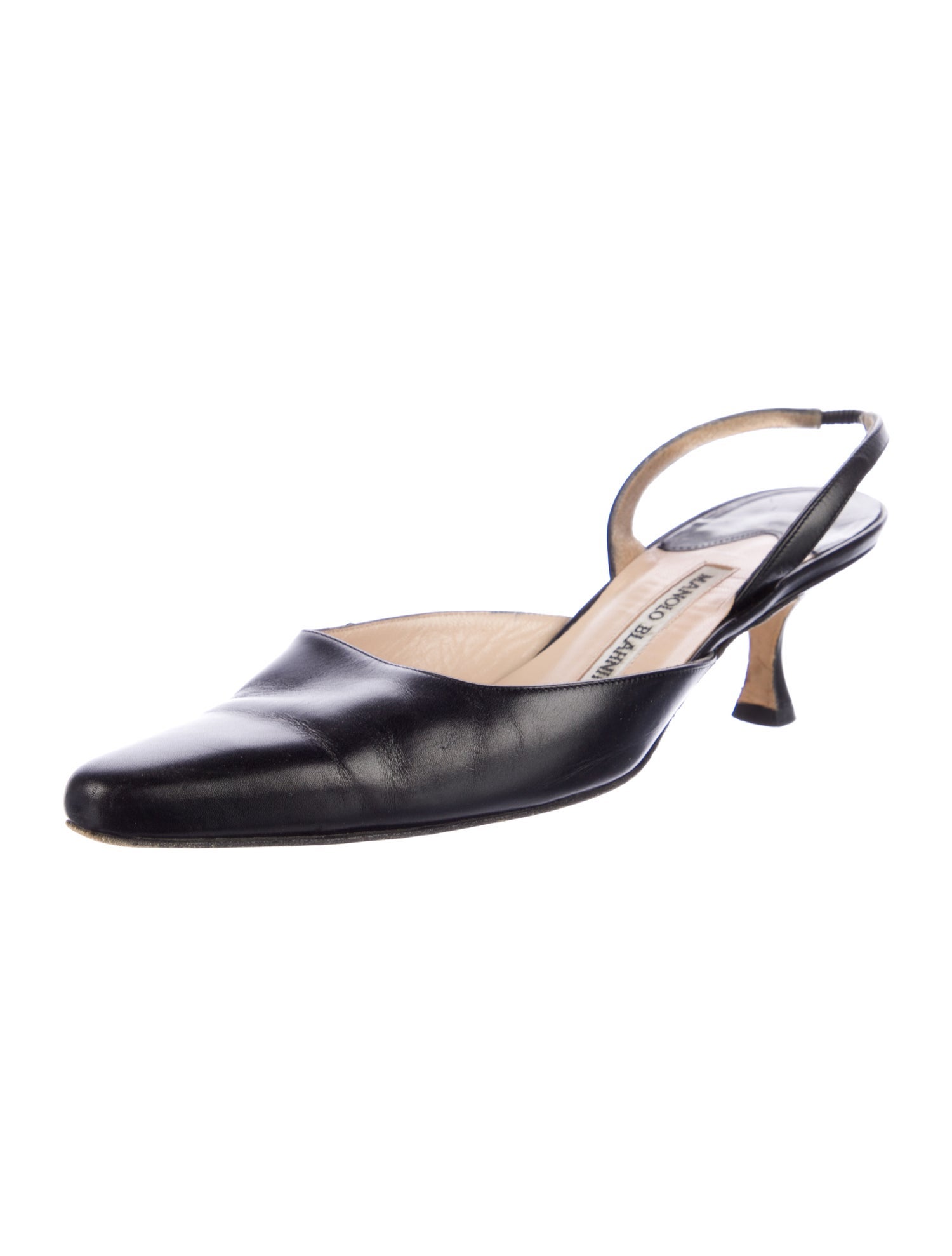 Manolo Blahnik Leather Slingback Pumps
