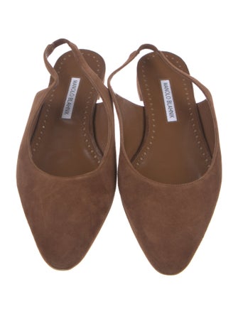 Manolo Blahnik Suede Slingback Flats