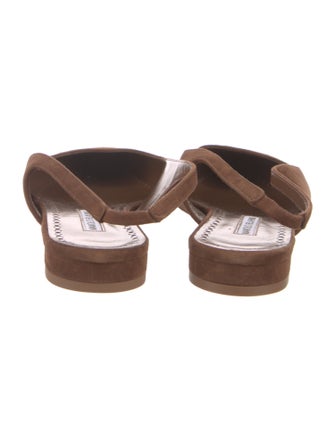 Manolo Blahnik Suede Slingback Flats