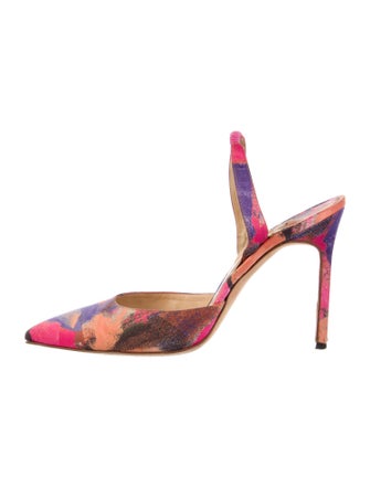 Manolo Blahnik Printed Slingback Pumps