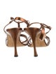 Manolo Blahnik Leather Animal Print T-Strap Sandals